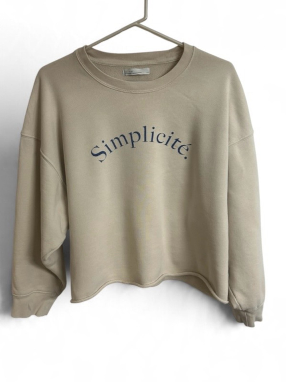 Oak &Fort Off-White “Simplicite “Cropped
Crewneck Sweatshirt Size S